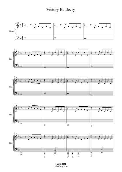 “Victory Battlecry”钢琴谱-Thomas Bergersen-免费下载-天天钢琴