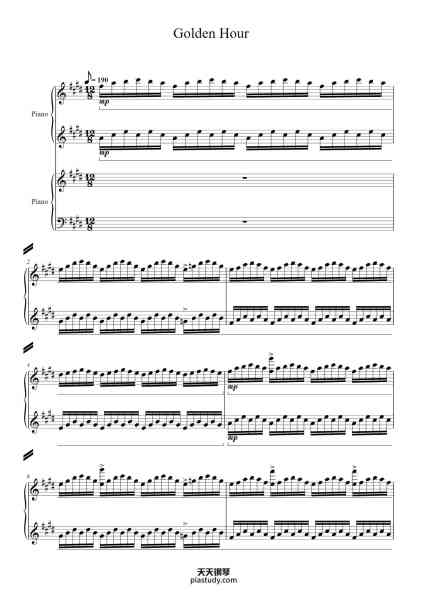 “Golden Hour”钢琴谱-Arr. Griffin Michalak-免费下载-天天钢琴