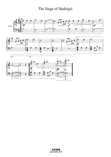 “The Siege of Madrigal”钢琴谱-Martin O'Donnell-免费下载-天天钢琴