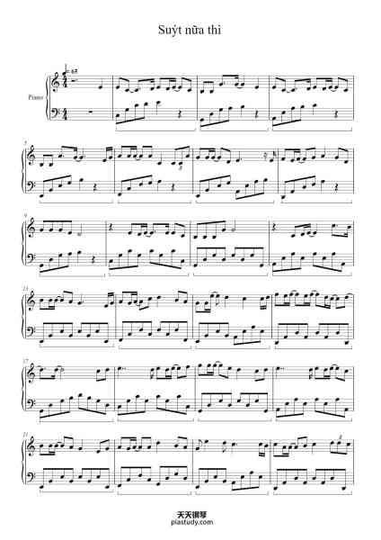 “Suýt nữa thì”钢琴谱-Toris-免费下载-天天钢琴