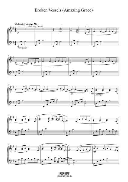 “Broken Vessels (Amazing Grace)”钢琴谱-Words and Music by JOEL HOUSTON
and JONAS MYRIN
Arranged by Phillip Keveren-免费下载-天天钢琴