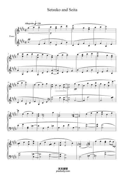 “Setsuko and Seita”钢琴谱-Composer: Michio Mamiya-免费下载-天天钢琴