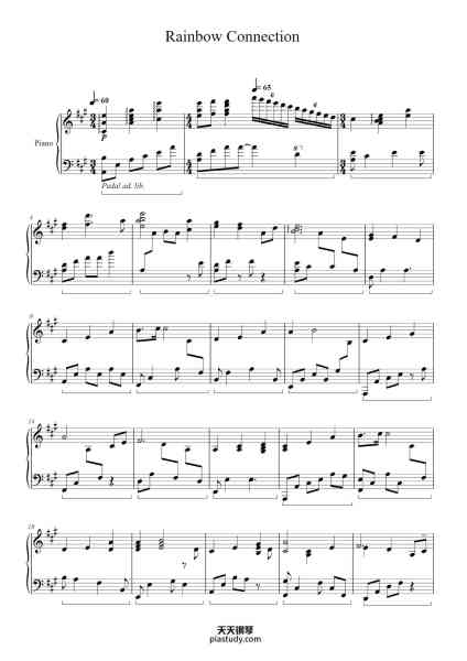 “Rainbow Connection”钢琴谱-Arr. by Kyle Landry-免费下载-天天钢琴