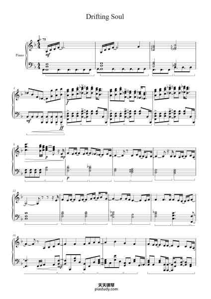 “Drifting Soul”钢琴谱-Composed by ACE+ 
Vocals by Jen Bird
Arranged by Anica Ancheta
-免费下载-天天钢琴