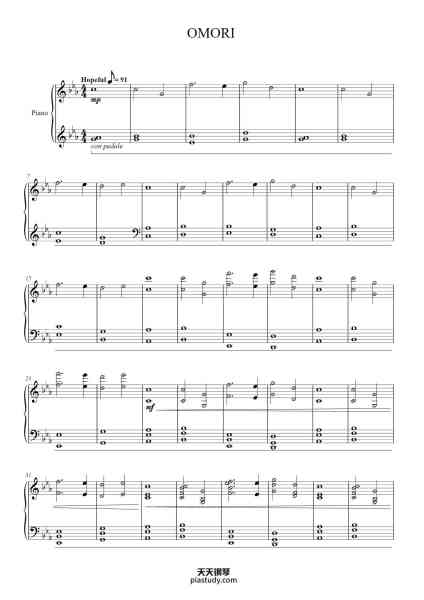 “OMORI - "OMORI"”钢琴谱-Composed by Pedro Silva-免费下载-天天钢琴