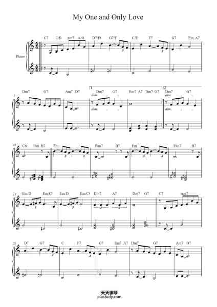 “My One and Only Love”钢琴谱-Wood Mellin-免费下载-天天钢琴