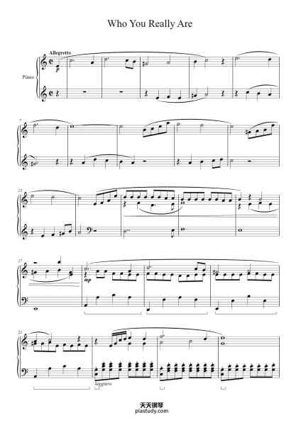“Who You Really Are”钢琴谱-Composed by David Arnold & Michael Price-免费下载-天天钢琴