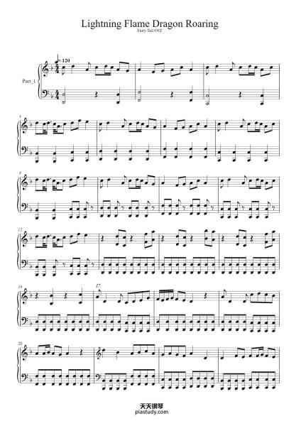 “Lightning Flame Dragon Roaring”钢琴谱-Composed byYasuharu Takanashi-免费下载-天天钢琴