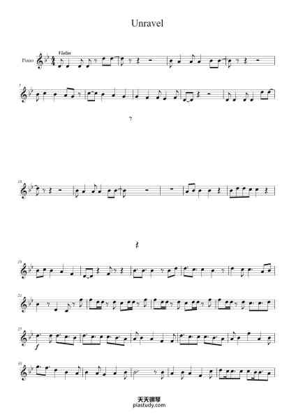 “Unravel”钢琴谱-Composer-免费下载-天天钢琴