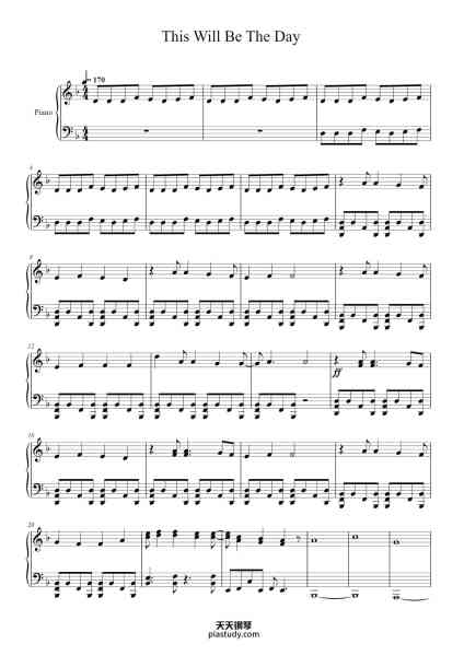 “This Will Be The Day”钢琴谱-Jeff Williams-免费下载-天天钢琴
