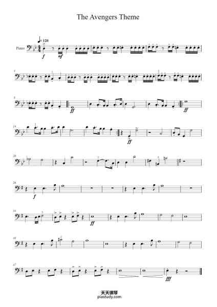“The Avengers Theme”钢琴谱-Arr: Ms. Trujillo-免费下载-天天钢琴