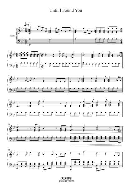 “Until I Found You”钢琴谱-Arr. Matthew Deverell-免费下载-天天钢琴