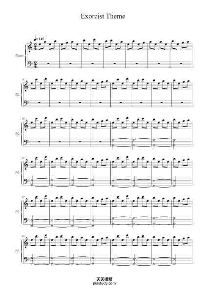 “Exorcist Theme”钢琴谱-Federico Garibaldi-免费下载-天天钢琴