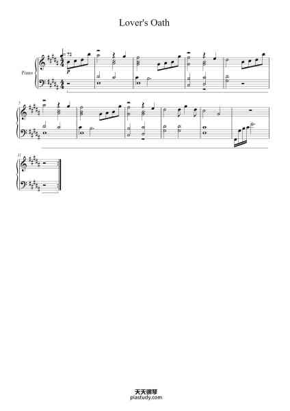 “Lover's Oath”钢琴谱-Yu-Peng Chen
Arr: cc86-免费下载-天天钢琴