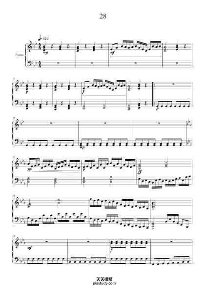 “28”钢琴谱-Daniel Bellefleur-免费下载-天天钢琴