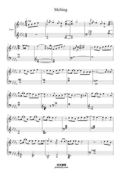 “Melting”钢琴谱-Arr. DooPiano-免费下载-天天钢琴