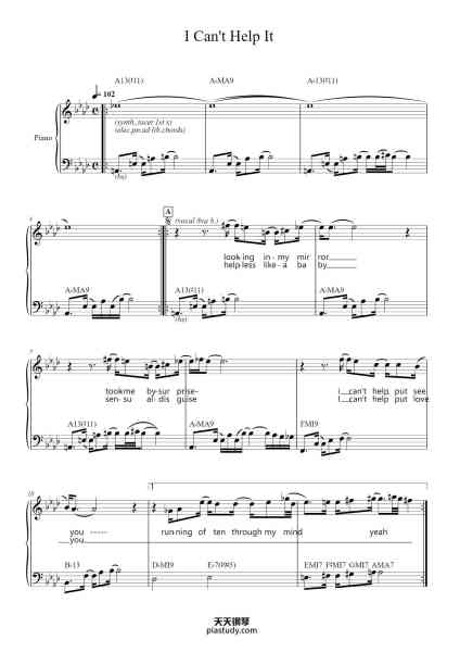 “I Can't Help It”钢琴谱-Susaye Green Stevie Wonder (As Performed by Michael Jackson)-免费下载-天天钢琴