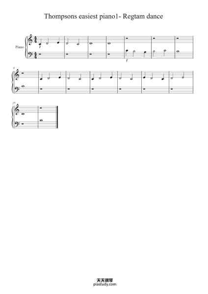 “Thompsons easiest piano1- Regtam dance”钢琴谱-John Thompson-免费下载-天天钢琴