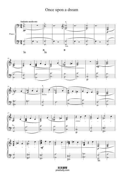 “Once upon a dream”钢琴谱-Lana del Rey.......Tchaikowsky-免费下载-天天钢琴