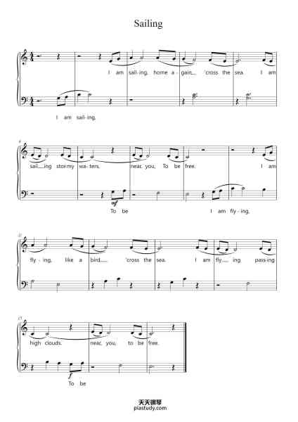 “Sailing”钢琴谱-Galvin Sutherland-免费下载-天天钢琴