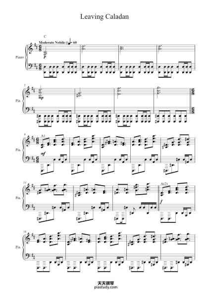 “Leaving Caladan”钢琴谱-H. Zimmer-免费下载-天天钢琴