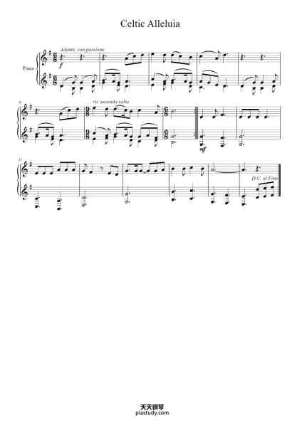 “Celtic Alleluia”钢琴谱-Misc-免费下载-天天钢琴
