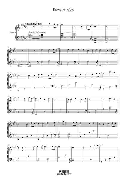 “Ikaw at Ako”钢琴谱-Arranged for Solo Piano by:
Jason Joves          
-免费下载-天天钢琴
