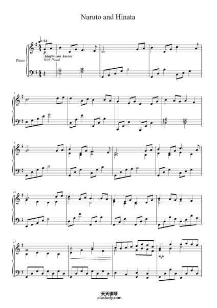 “Naruto and Hinata”钢琴谱-Yasuharu Takanashi Transcribed by Jessica Martins-免费下载-天天钢琴