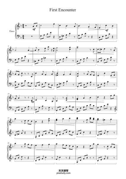 “First Encounter”钢琴谱-Composed by Diana Lau-免费下载-天天钢琴