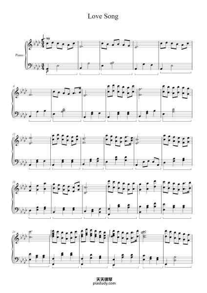 “Love Song”钢琴谱-Chance Fullerton-免费下载-天天钢琴