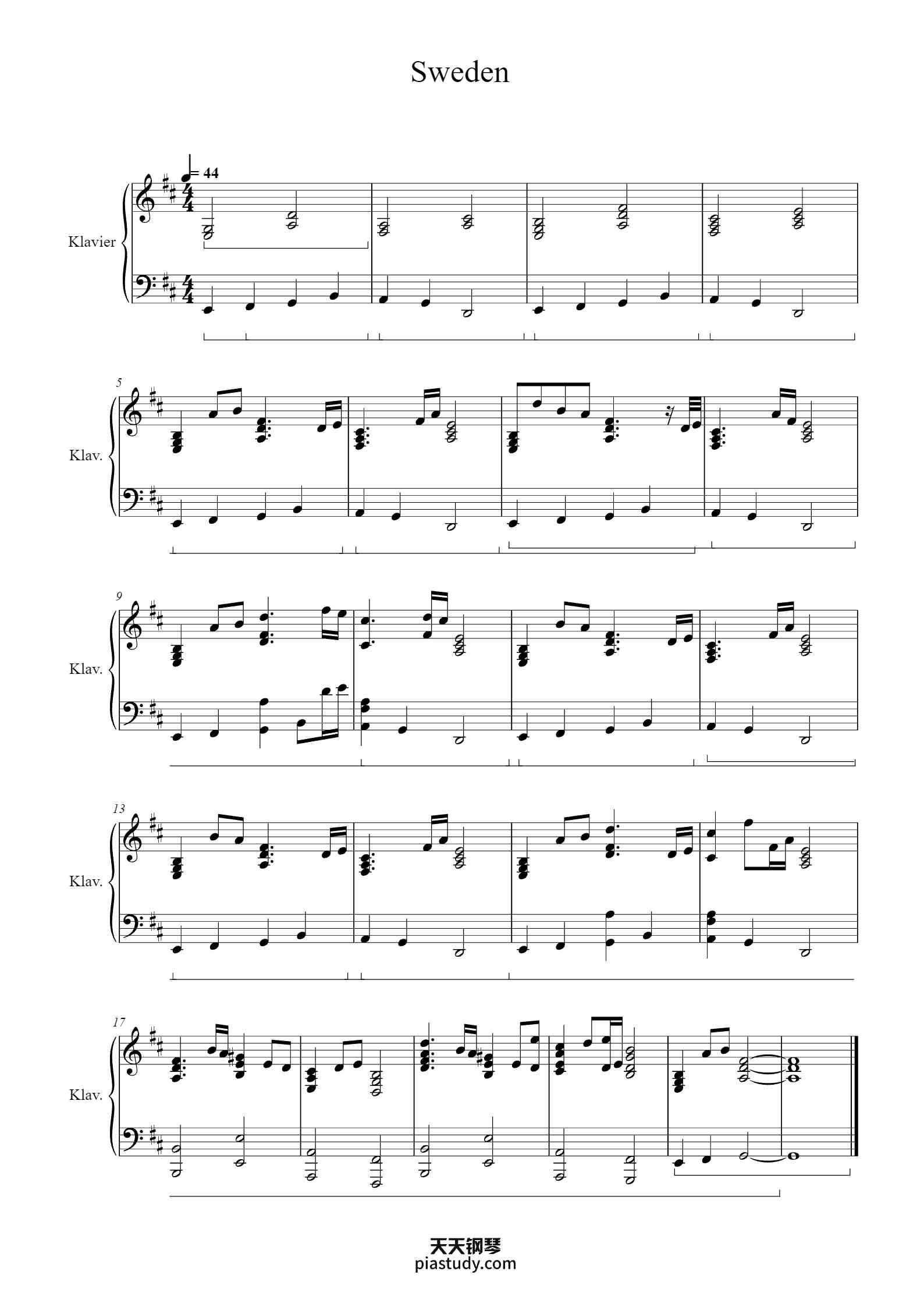 Sweden钢琴谱 - C418 - free piano sheet music - PiaNoproblem