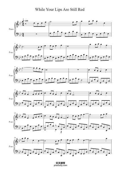 “While Your Lips Are Still Red”钢琴谱-Nightwish-免费下载-天天钢琴