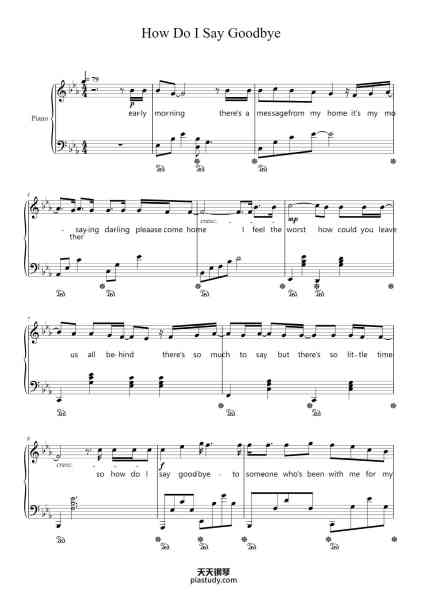 “How Do I Say Goodbye”钢琴谱-arranged by Antonis Paterakis-免费下载-天天钢琴