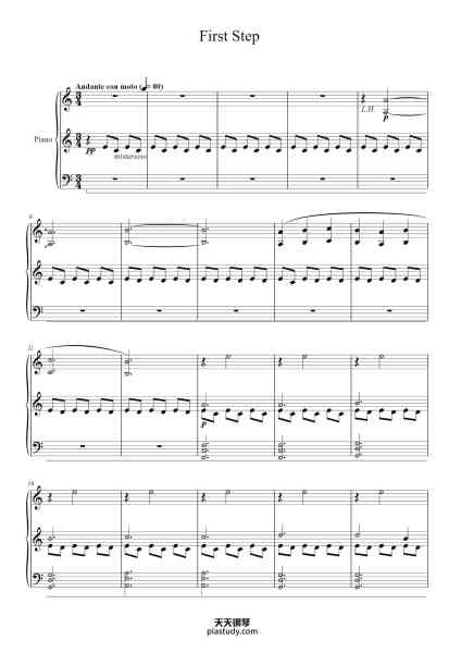 “First Step - Interstellar”钢琴谱-Arranged by Kyle Landry Composed by Hans Zimmer-免费下载-天天钢琴