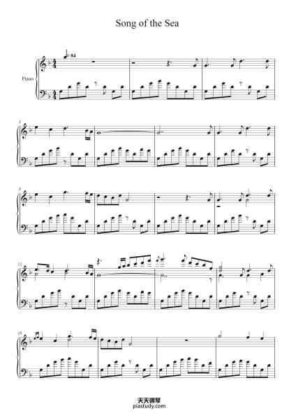 “Song of the Sea”钢琴谱-Bruno Coulais-免费下载-天天钢琴