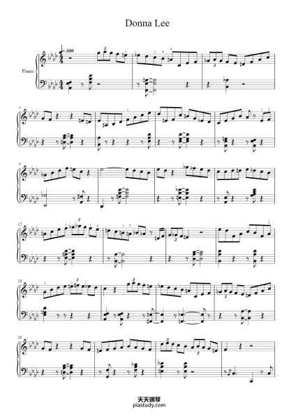“Donna Lee”钢琴谱-Charlie Parker-免费下载-天天钢琴