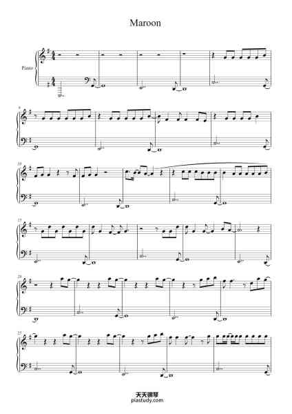“Maroon (Explicit) - Taylor Swift (泰勒·斯威夫特)”钢琴谱-Jack Antonoff/Taylor Swift-免费下载-天天钢琴