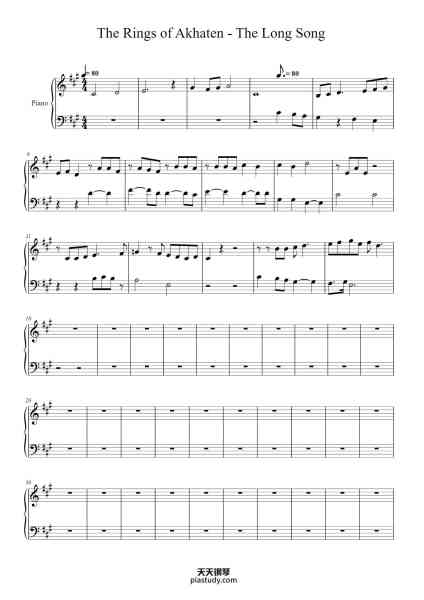 “The Rings of Akhaten - Lullaby - The Long Song”钢琴谱-Murray Gold-免费下载-天天钢琴