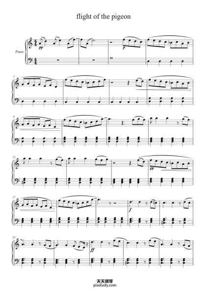 “Flight of the Pigeon”钢琴谱-Chris Murray-免费下载-天天钢琴