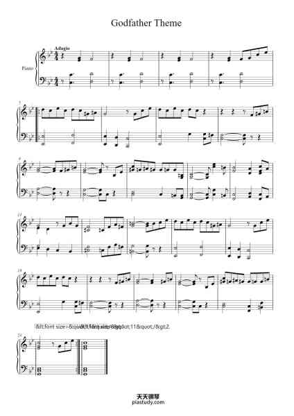 “The Godfather Theme”钢琴谱-Nino Rota-免费下载-天天钢琴