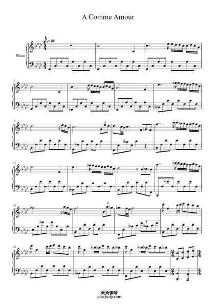 “A Comme Amour”钢琴谱-Paul de Senneville-免费下载-天天钢琴