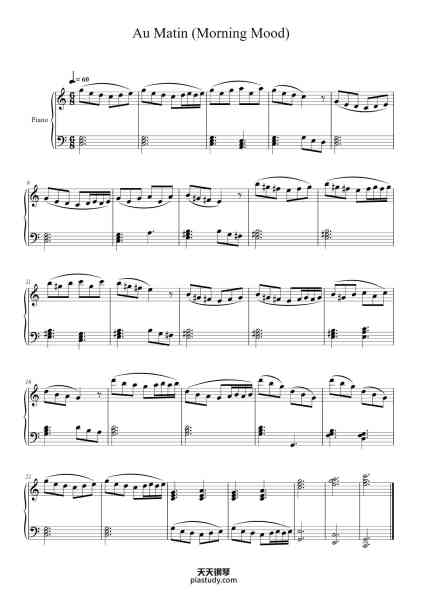 “Morning Mood from Peer Gynt, Op. 23”钢琴谱-E. Grieg-免费下载-天天钢琴