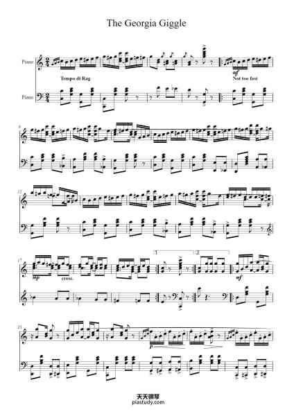 “The Georgia Giggle by Will Livernash (1918)”钢琴谱-Will Livernash-免费下载-天天钢琴
