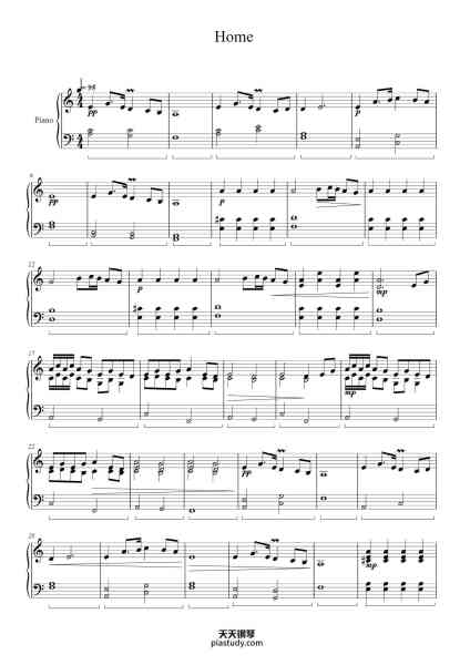 “Home”钢琴谱-Aurora Aksnes-免费下载-天天钢琴
