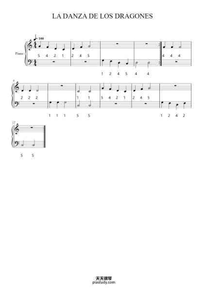 “LA DANZA DE LOS DRAGONES”钢琴谱-Lang Lang-免费下载-天天钢琴