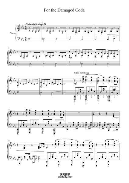 “For the Damaged Coda”钢琴谱-Transcribed and arranged by Cinomegas-免费下载-天天钢琴