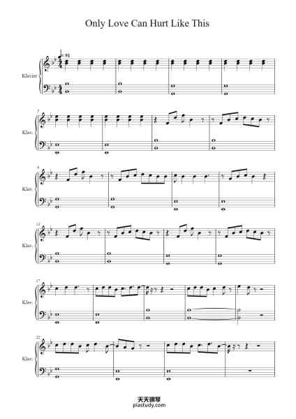 “Only Love Can Hurt Like This”钢琴谱-Paloma Faith-免费下载-天天钢琴