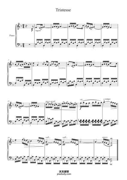 “Étude Op. 10, No. 3 "D'après Tristesse"”钢琴谱-Chopin -免费下载-天天钢琴
