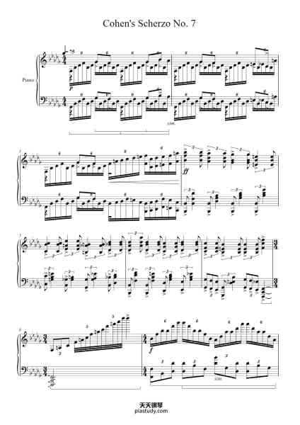 “Cohen's Scherzo No. 7”钢琴谱-Garry Schyman-免费下载-天天钢琴