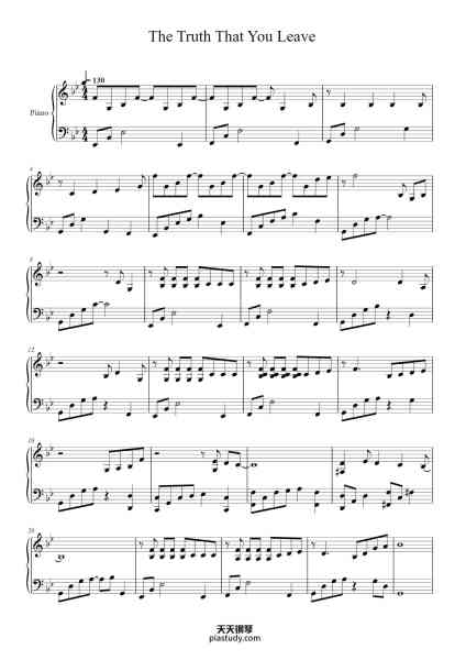 “The truth that you leave”钢琴谱-Pianoboy高至豪-免费下载-天天钢琴